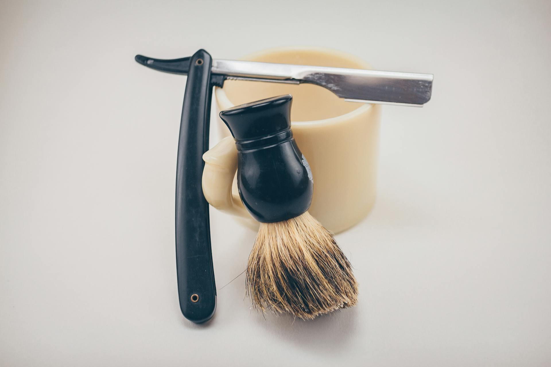 Vintage Solingen straight razor still life
